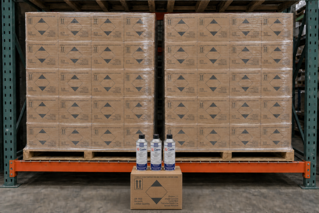 Adhesives & Aerosols products supplied by Costa International.